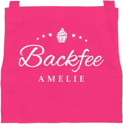 Produktbild von personalisierte Kinderschürze Backfee mit Namen Cupcake backen Küchenschürze Backschürze Kinder SpecialMe weiß pink 6-10 Jahre
