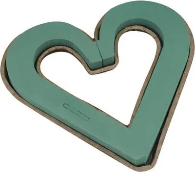 Produktbild von OASIS® Nass-Steckschaum Herz offen Cristel, Biolit Altpapier Schale, grün, 45x37x5,5cm - Nasssteckmasse