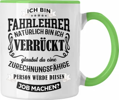 Produktbild von Trendation - Bester Fahrlehrer Geschenk Tasse Lustig Kaffeetasse Danke (Grün)