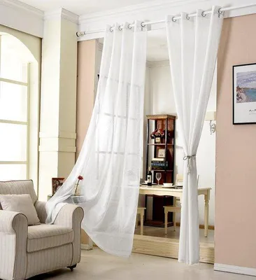 Produktbild von Unyqoos® halbtransparenter Vorhang im Leinenlook, 100% Polyester, 140 x 225 cm, 8 Metallringe, lichtdurchlässig, 5 Farben – für Wohnzimmer und Schlafzimmer