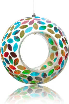 Produktbild von Vogelfutterhaus 16.5 cm, Mosaikglas, rund, für Garten