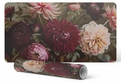 Produktbild von Rutschfeste Schreibtischunterlage mit Blumenmuster, 90 x 45 cm