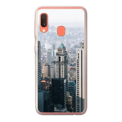 Produktbild von MuchoWow® Handyhülle Schutzhülle Hülle für Samsung Galaxy A20e New York - Skyline - Nebel Silikon Softcase Handy Hülle - Abdeckung
