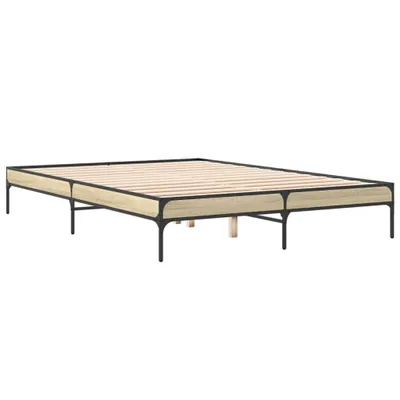 Obrázok produktu pre Posteľný rám dub sonoma 140x200 cm kompozitné drevo a kov