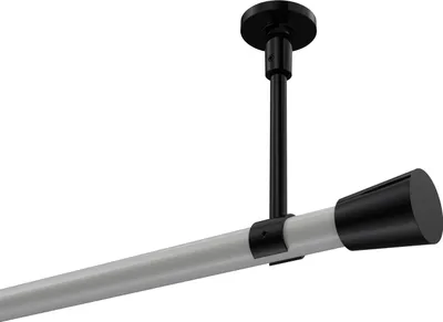 Produktbild von Interdeco Gardinenstange / Vorhangstange Weiß / Schwarz, Typ Sonette Sitra (Konus) ohne Ringe, Deckenmontage, 20 mm Ø 1-läufig, 440 cm