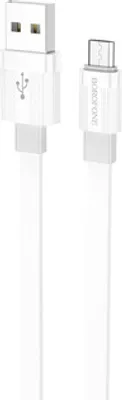 Produktbild von Borofone BX89 USB zu Micro-USB Kabel 2.1A 1 Meter weiss-grau