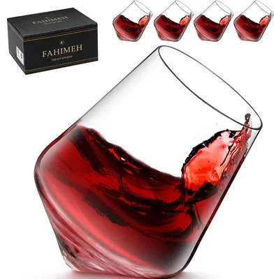 Image de Lot de 4 verres à whisky rotatifs, capacité de 300 ml