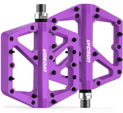 Image de Pédales de vélo VTT, vélo de course, en nylon, antidérapantes, 9/16 pouces, axe en acier CR-MO, couleur violette