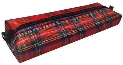 Produktbild von Schul-Federmäppchen NS02, rotes Karomuster – 7R