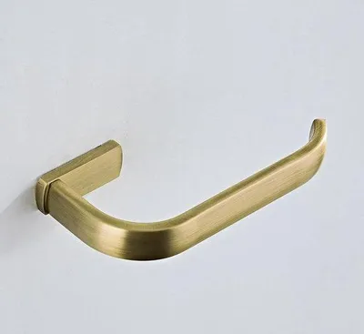 Image de Porte-papier toilette antique en laiton pour salle de bains - Porte-papier toilette mural - Bronze brossé