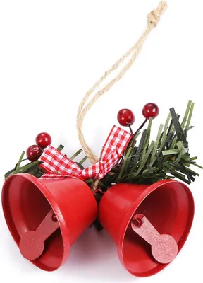 Image de Ornements de sapin de Noël en métal avec cloche en forme de corne Pendentifs de sapin de Noël durables pour mariage, anniversaire et fête