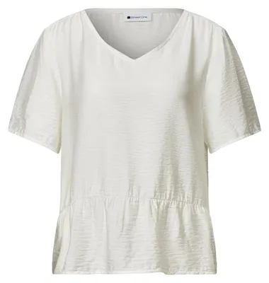 Produktbild von V-neck blouse w peplum detail 10108 off white Größe 38