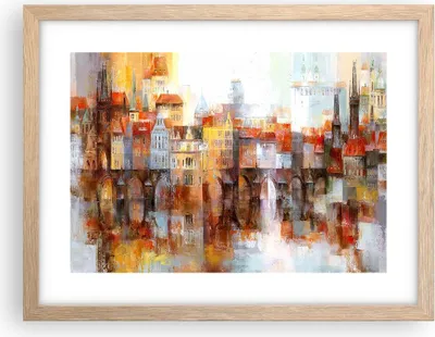Produktbild von Gerahmtes Poster - Rahmen in heller Eiche - Stadt Mietshaus - 40x30 cm - Wand Bild - Wanddeko - Wandbilder - Kunstposter - Wandposter - Bilderrahmen - Bilder - Kunstdruck - Wandbild - P2NAA40x30-3476