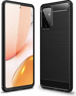 A product image showing a black phone case with a carbon fiber texture.