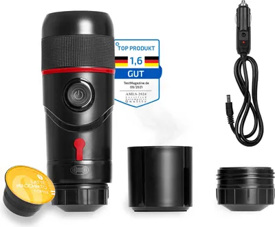 Produktbild von HEYNER® Espressomaschine Reisekaffeemaschine 12V 60 ml kompatibel mit Nespresso Kapseln KFZ Anschluss