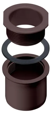 Produktbild von INEFA Ablaufstutzen zum Schrauben, NW83/DN75, Dunkelbraun PVC, für Kastenrinne, Regenrinnen Ablauf, Einhangstutzen Dachrinne, Kastendachrinne Dachrinnenablauf, Dachrinnenauslauf