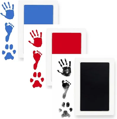Imagen del producto de Almohadillas para sellos, color rosa, 2 unidades, para huellas de manos y pies, ideales para bebés y mascotas
