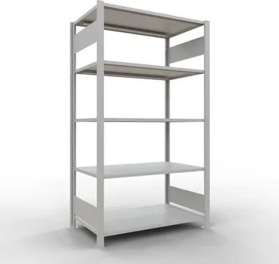 Produktbild von Schulte Büro-Fachbodenregal MULTIplus150 Stecksystem ohne Mittelanschlag | Grundregal | Fachlast 150kg | 180x100x60cm | 5 Ebenen | Beidseitig nutzbar | Lichtgrau
