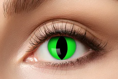 Produktbild von Kontaktlinsen Zoelibat Eyecatcher Neon Cat 12 Monatslinsen Neon Grün Katzenaugen Halloween Cosplay