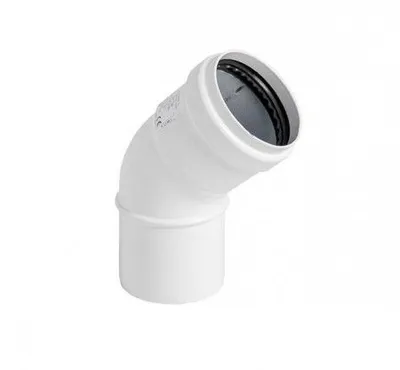 Obrázok produktu pre 45° ohyb z bieleho smaltovaného hliníka pre vzduchotechnické potrubia - priemer 80 mm