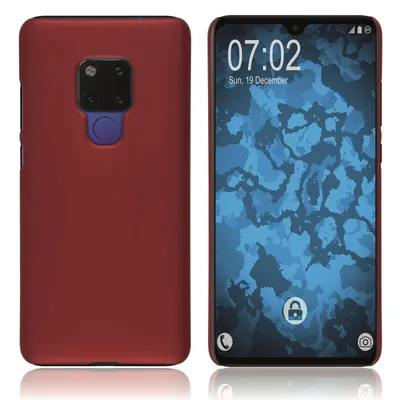 Produktbild von PhoneNatic Case kompatibel mit Huawei Mate 20 - Hülle rot gummiert Hard-case Cover
