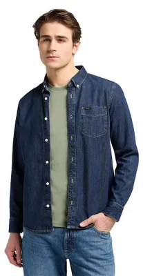 Produktbild von Lee Button Down Regular Fit Langarmhemd Blau L Herren Blau L