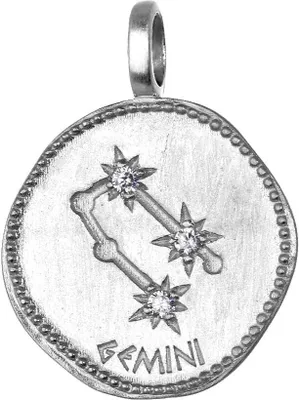 Produktbild von Zwillinge Sternzeichen 925 Sterlingsilber 16mm Kettenanhänger Horoskop Zodiak