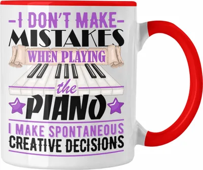 Produktbild von Trendation - Piano-Spieler Tasse Geschenk Pianist Kaffee-becher (Rot)