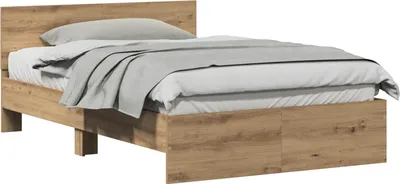 Image de vidaXL Cadre de lit en chêne Artisan 193 x 125 x 70 cm en bois aggloméré