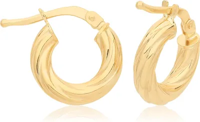 Produktbild von Klassische 9 Karat (375) Gold Damen - Paar Creolen - 12mm*3mm; TRS35910