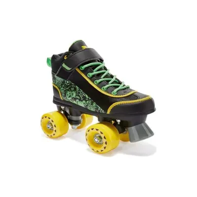 Produktbild von Crivit Kinder Rollschuhe, Roller, Skates, Frontstopper, Schwarz/Gelb/Grün 35/36