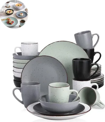 Obrázek produktu pro servírovací sada – 32 dílů – pro 8 osob – porcelán – jídelní sada – talíře, dezertní talíře, misky