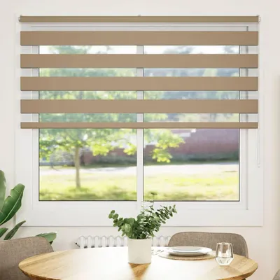 Produktbild von vidaXL Doppelrollo Sandbraun 155x150 cm Stoffbreite 150,9 cm Polyester