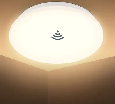 Produktbild von Deckenlampe Ø26 cm - 12W, 1190lm, LED, mit Bewegungsmelder, IP44, warmweiß, weiß