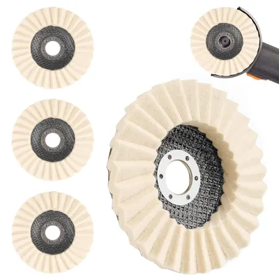 Polierscheiben 125 mm x 22 mm, 4 Stück, Filz, für Winkelschleifer