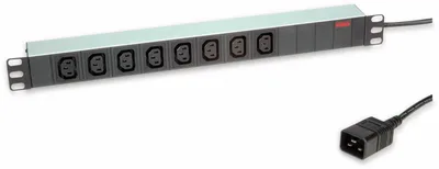 Produktbild von ROLINE 19-Zoll-Steckdosenleiste 8fach C13 + C20-Stecker, silberfarben, 2 m