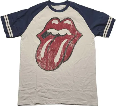 Image de The Rolling Stones - T-shirt homme/femme unie manches raglan RO5621 (M) (Naturel/bleu marine)