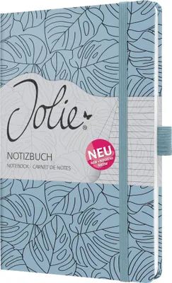 Produktbild von SIGEL JN353 Notizbuch Jolie - Blue Monstera - liniert - ca. A5 - hellblau, schwarz - Hardcover - 174 S. -
