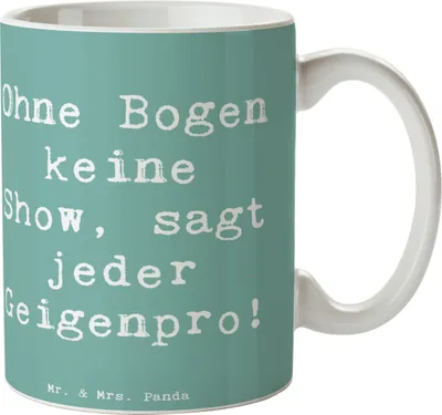 Produktbild von Mr. & Mrs. Panda Tasse Spruch Geige Bogen - Meeresbrise - Geschenk, Becher, Musiker, Pott, Instrument, schöne, Musik, Lernen, Keramiktasse, für büro, Folklore, Orchester