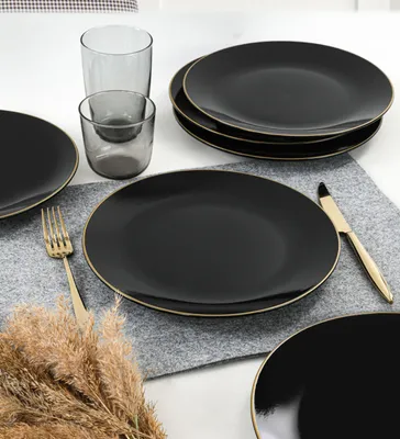 Produktbild von Hermia Concept, ST040106F650A841600MAS3T00, Platzteller, Schwarz, Keramik, 25 x 25 x 3,7 cm