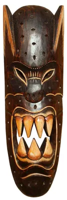 Teufel Holzmaske 50 cm Gothic Afrika Wandmaske Handwerk