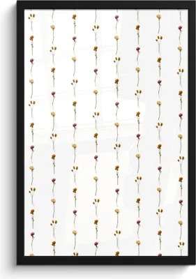 Produktbild von MuchoWow® MuchoWow® Gerahmtes Poster Blumen - Pastell - Muster 40x60 cm - Poster mit zchwarzem Bilderrahmen - Papierdruck - Wandbilder