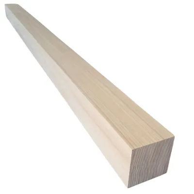 Produktbild von Kantholz - Eschenholz - 6 x 6 x 130 cm - Abgeschrägte Kanten - Für Geländer, Treppen, Möbel - Holzpfosten