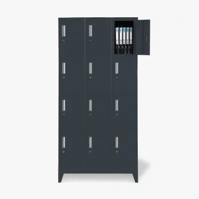 Immagine prodotto di Armadietti a 12 scomparti in metallo 90x45 H190 per spogliatoio con serratura Krakatoa