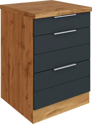 Produktbild von Held Möbel Schubladenunterschrank Florenz BxTxH 60 x 60 x 82 cm grau matt zerlegt Anschlag reversibel 451.2.6293