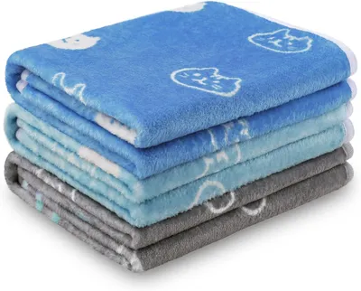 Image de Ensemble de 3 couvertures pour animaux de compagnie, en polaire, lavables, pour chiens