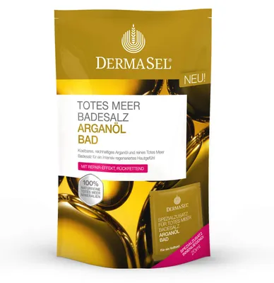 Produktbild von DermaSel Totes Meer Badesalz Arganö, 1 St. Kombipackung
