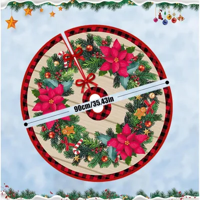 Immagine prodotto di Copri albero di Natale, 90 cm, in poliestere, forma rotonda