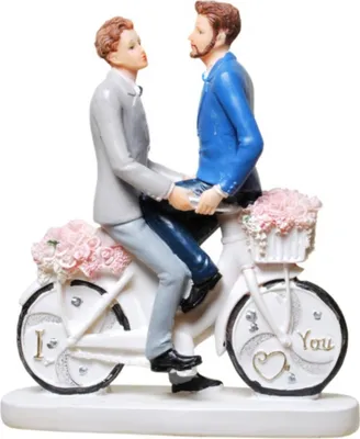 Produktbild von Männer Hochzeit - Paar auf Fahrrad
