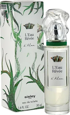 A bottle of Sisley L'Eau Rêvée D'Alma Eau de Toilette and its packaging are displayed against a white background.